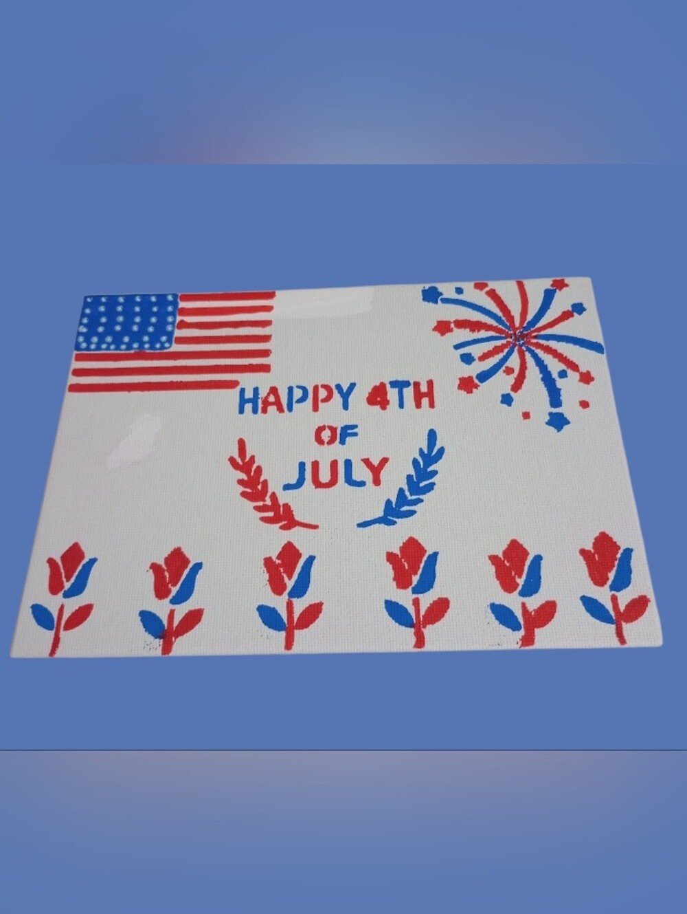 "Happy 4th Of July" 5X7 Canvas Art